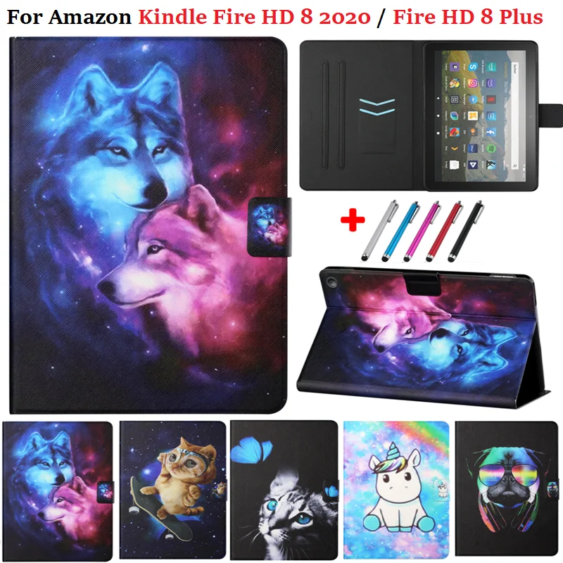 Чехол из искусственной кожи для Fire HD 8 (2020) чехол Amazon Kindle Plus 2020 с цветами девочек