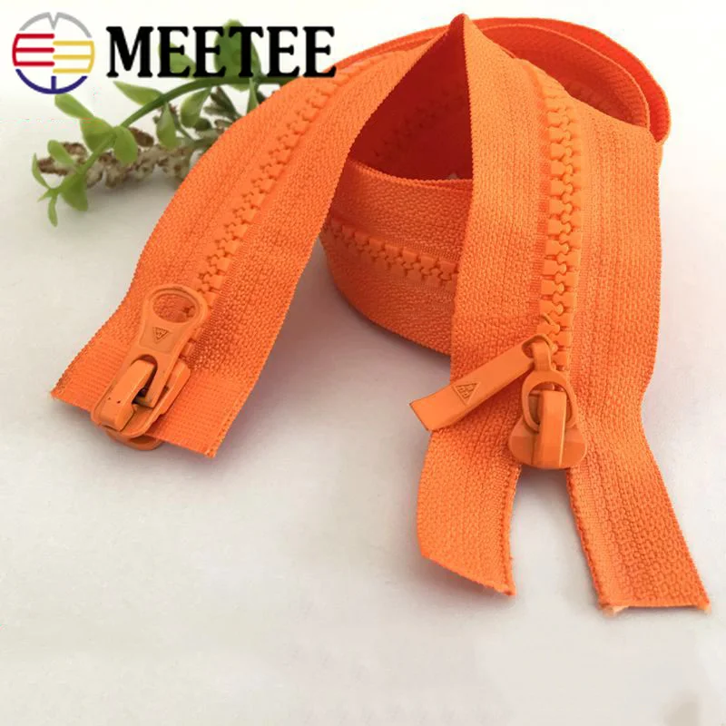 Meetee 5/10 шт. 80 см 5 # разноцветная резиновая двойная молния с открытым хвостом Сделай