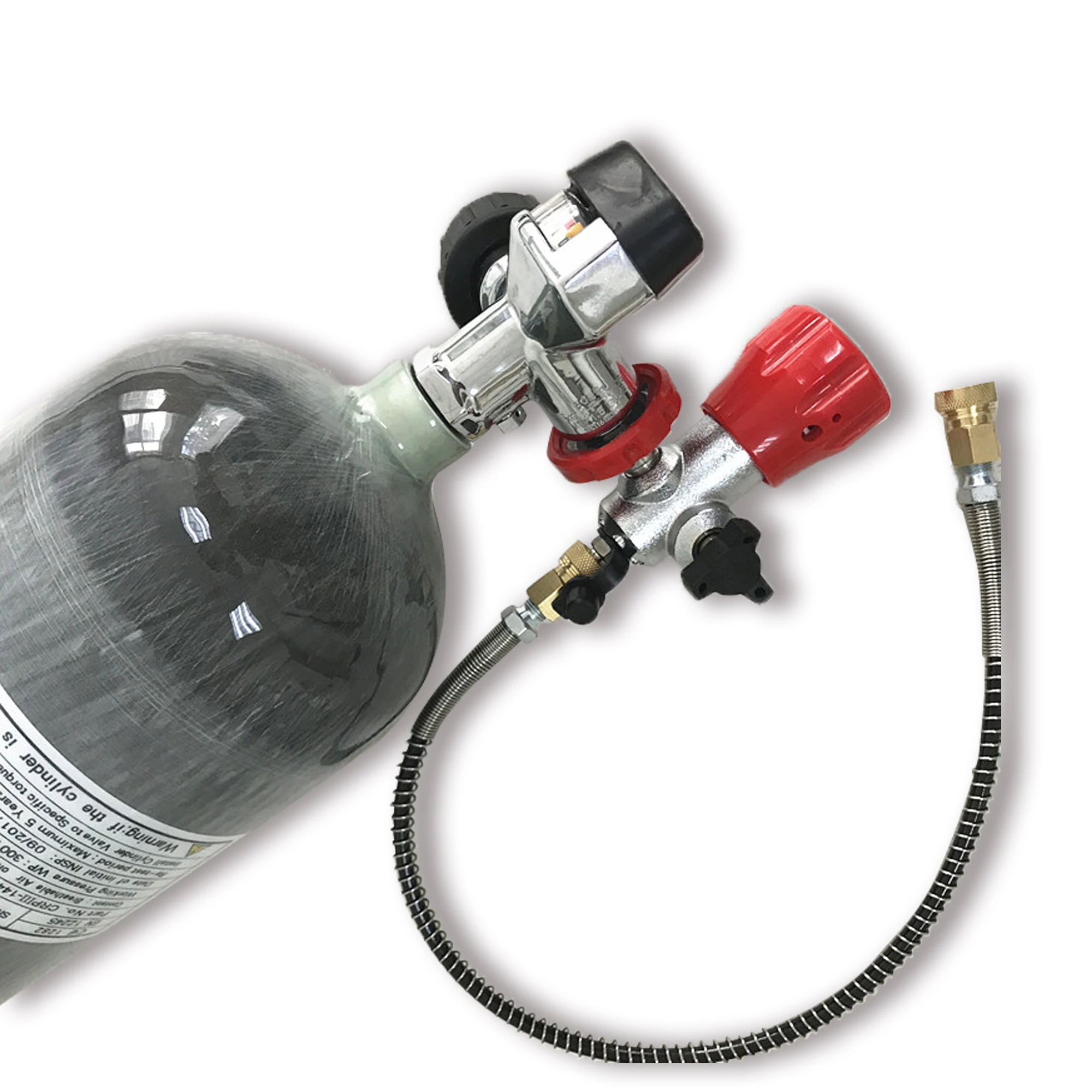 AC168201 Acecare 6.8L 300Bar CE Scuba Diving Tank PCP/HPA Carbon Fiber Cylinder Paintball With Security Valve&Filling Station
