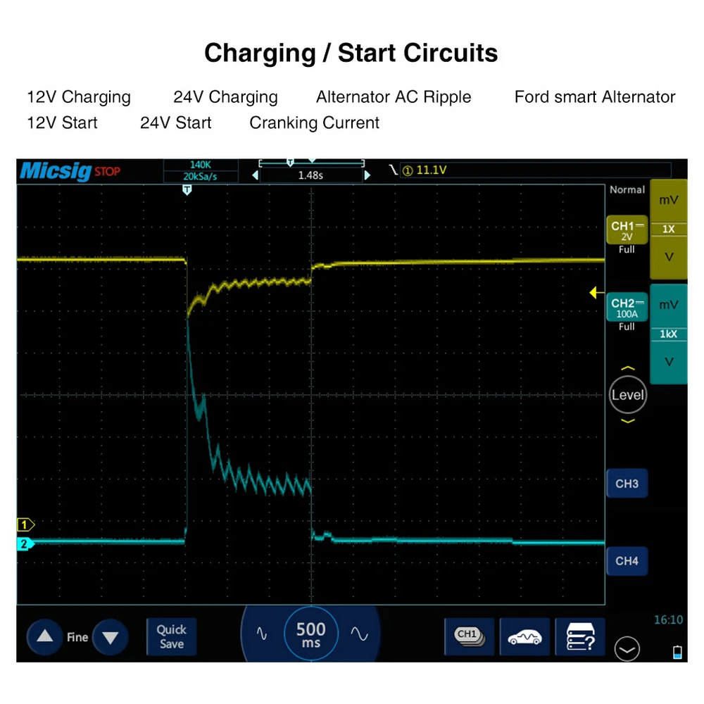 Цифровой планшетный осциллограф TO1104 ATO1104 100 МГц 4choscilloscope автомобильный