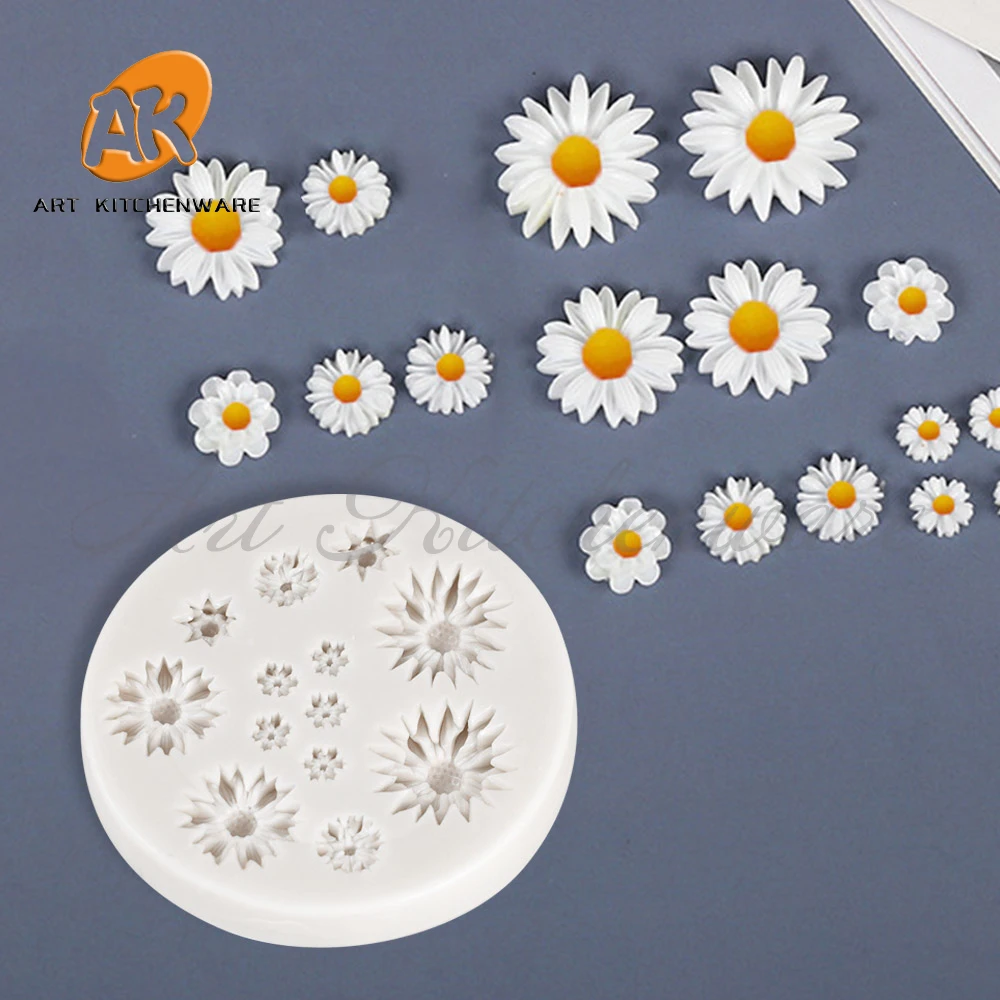 

Daisy Silicone Fondant Cake Decoration Silicone Mold Hand Made Decorating Leaves Chocolate Candy Kitchenware