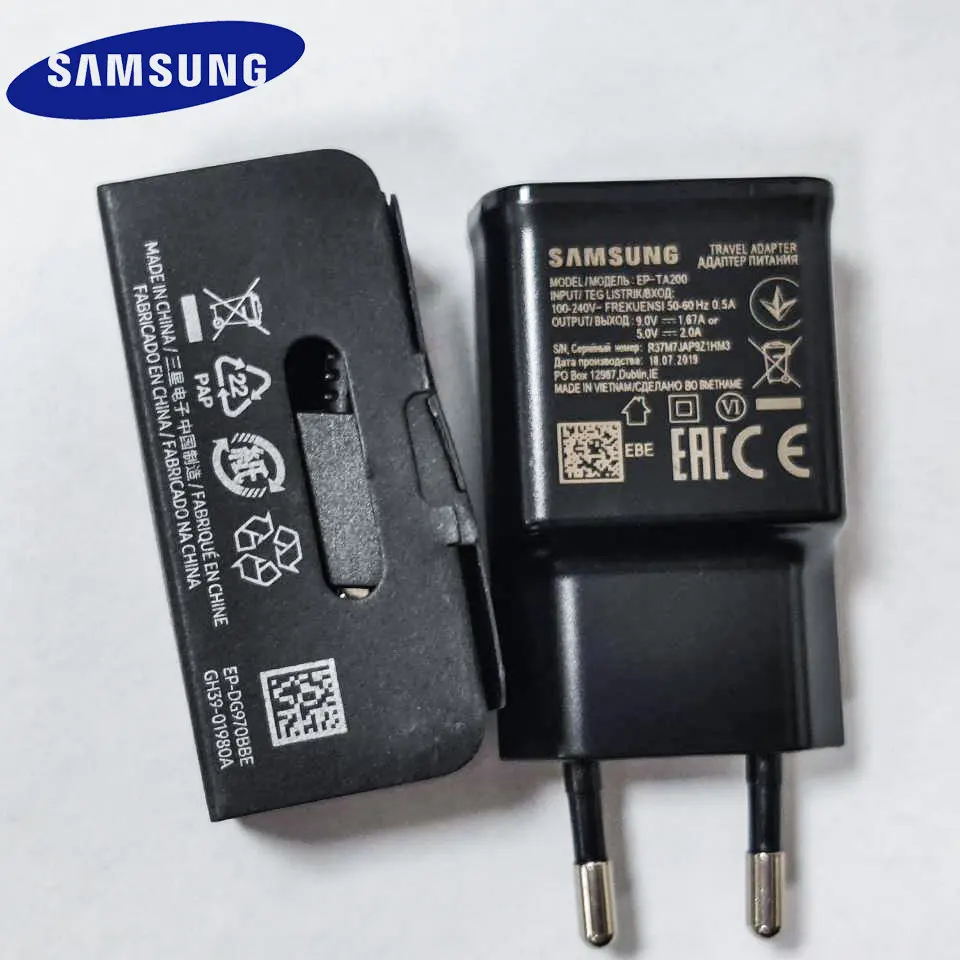 Оригинальный samsung адаптивный S10 быстрое зарядное устройство USB быстрый адаптер 1 2