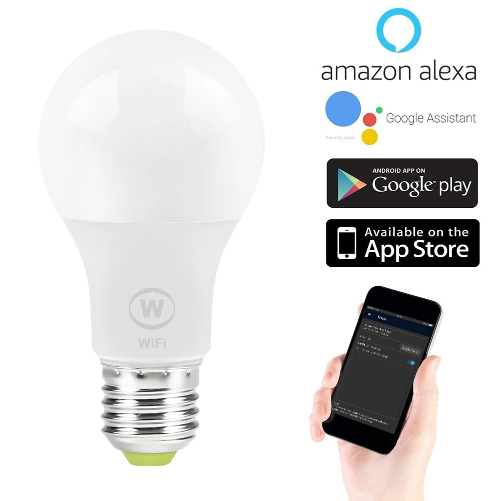 6 5 W E27 WiFi умный светодиодный светильник лампы совместимы с Amazon Alexa и Google Assistant
