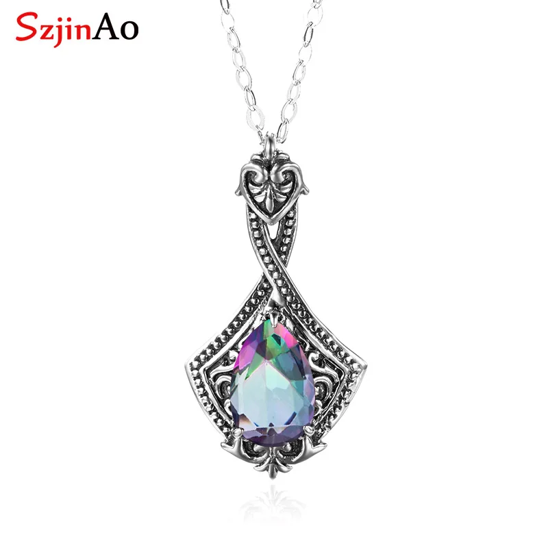 

Женский кулон из серебра 925 пробы с Мистик-топазом