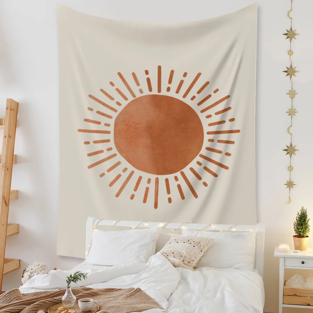 Boho розовый гобелен с Луной ковер Настенный Гобелен Мандала Индии в богемном