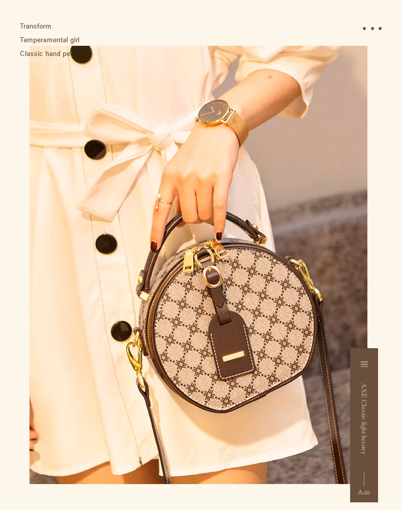 

2021 new trendy fashion mini small round bag Western style all-match round cake messenger bag saddle bag all-match shoulder bag