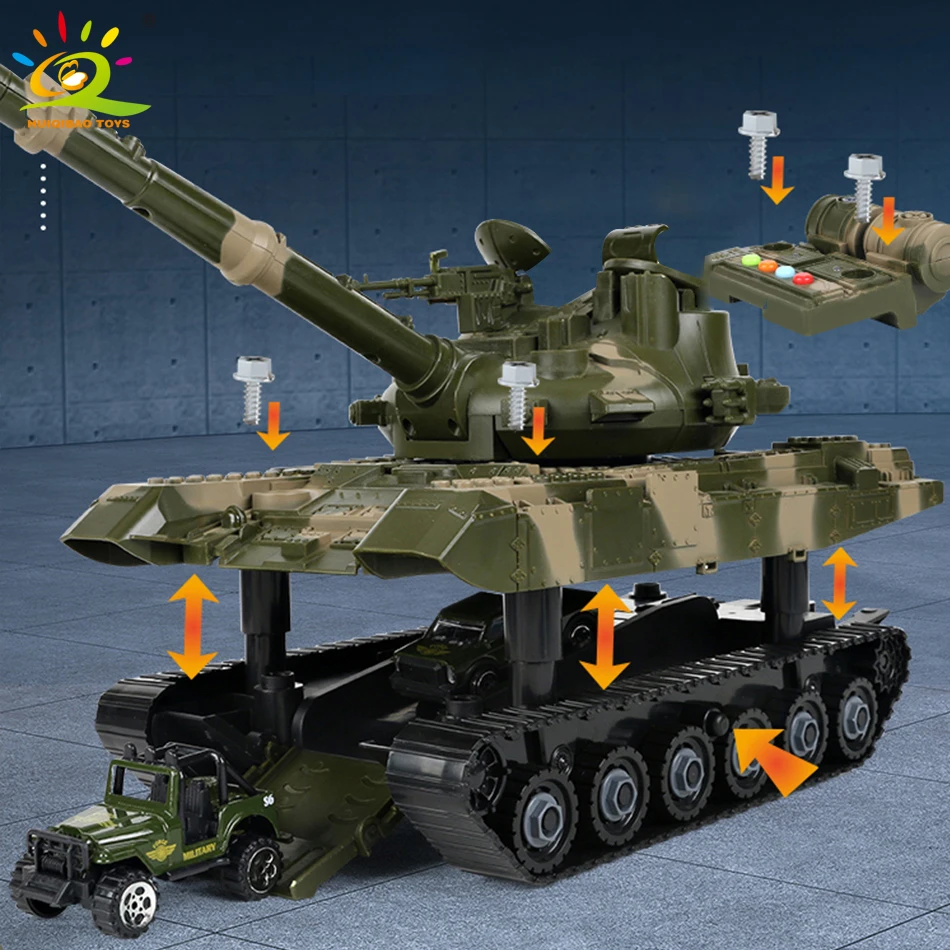 

HUIQIBAO DIY Screwing Military Tank Assembly Nut Blocks Soldier Figures Army Car Truck Building Construction Toy for Children