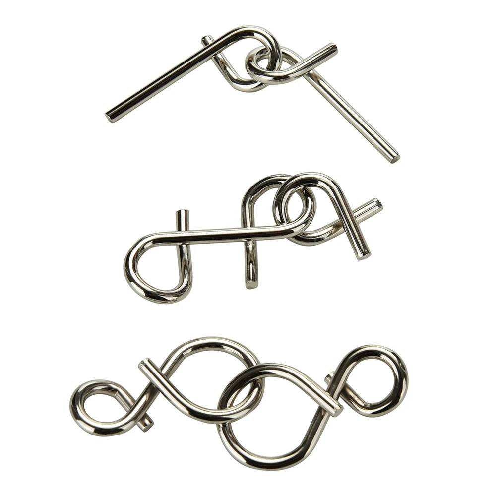 

8 Pcs Metal Crafts Chinese Ring Puzzle IQ Brain Teaser Kid Adult Educational Toy