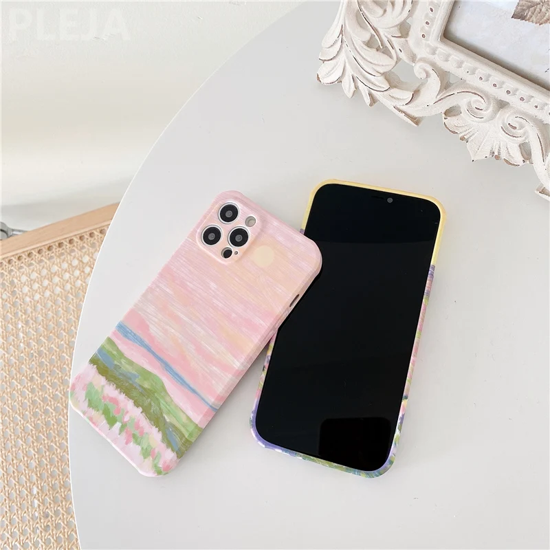 Милый масляными красками цветами силиконовый мягкий чехол для телефона с