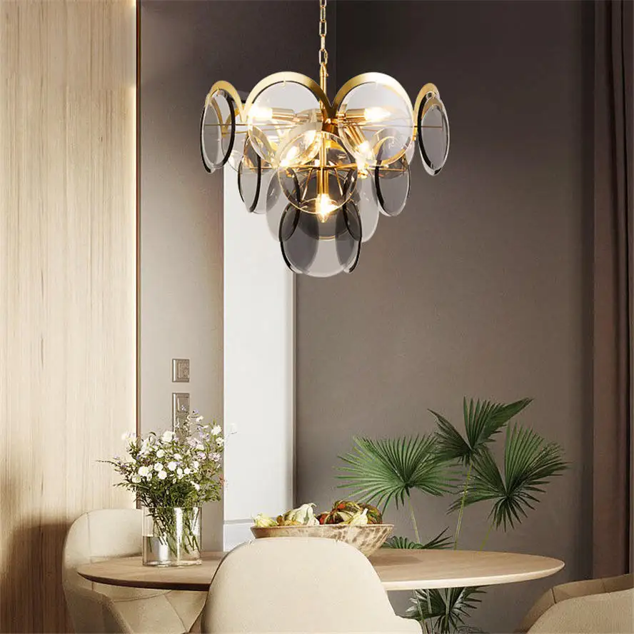 Постмодерн дизайнерская Роскошная Дымчатая серая стеклянная люстра освещение