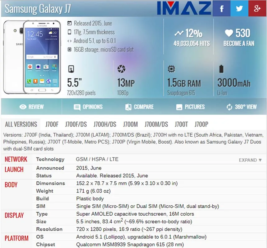 Металлический металлический лист IMAZ LCD для Samsung Galaxy J7 2015 J700 J700F J700H/M ЖК-дисплей