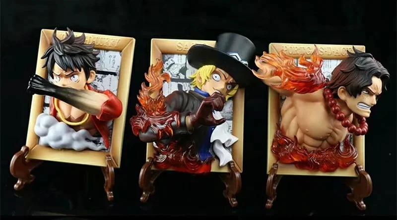 Аниме One Piece Luffy Ace Sabo фоторамка ПВХ экшн-фигурка Коллекционная модель детские