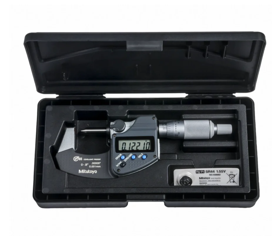 

Mitutoyo 342-371-30 CHM-.8"MX Micrometer,Used for Measuring the Web Thickness of Drills, Small Grooves, Keyways，Etc.