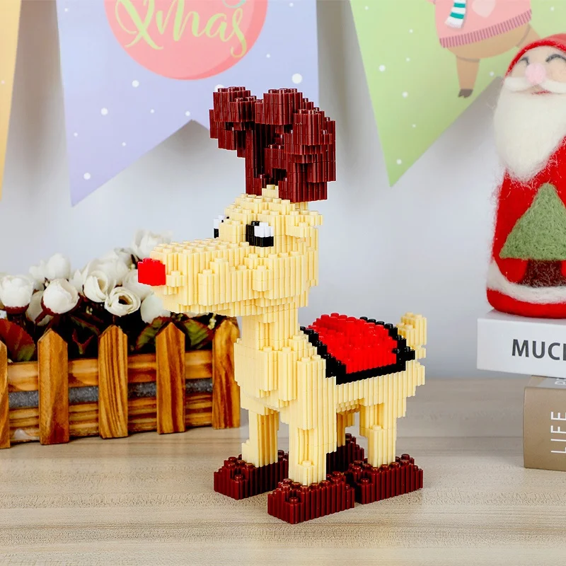 

Xizai 8674 Счастливого Рождества подарок Санта Лось олень животное 3D модель DIY Мини Волшебные блоки кирпичи игрушки для детей без коробки