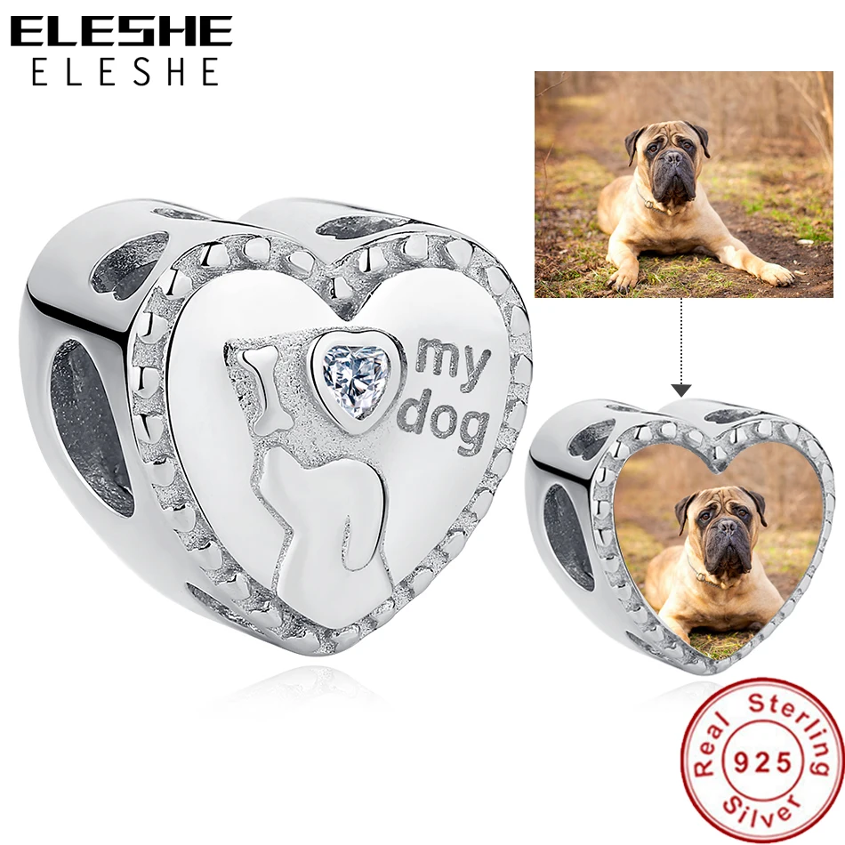 ELESHE 925 пробы Серебряная бусина-Шарм в форме сердца с надписью &quotЯ люблю мою