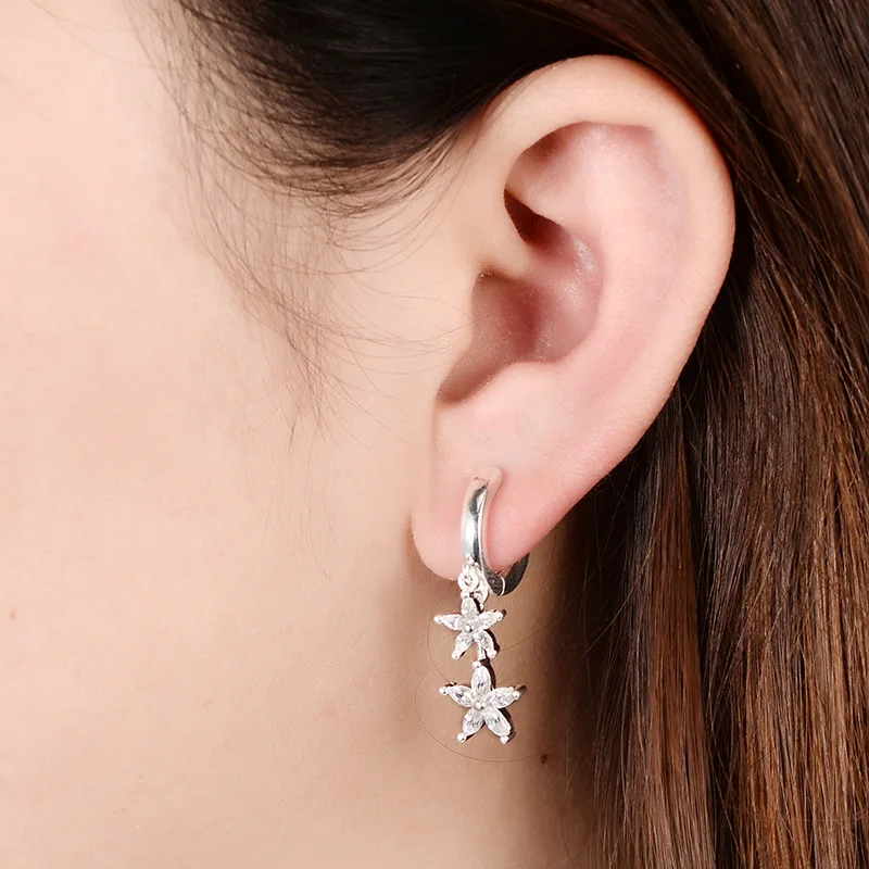 

2021 Wholesale 925 Sterling Silver Earrings Fashion Flower Diamond Earrings Korean Version Jewelry Earrings All-match Earrings