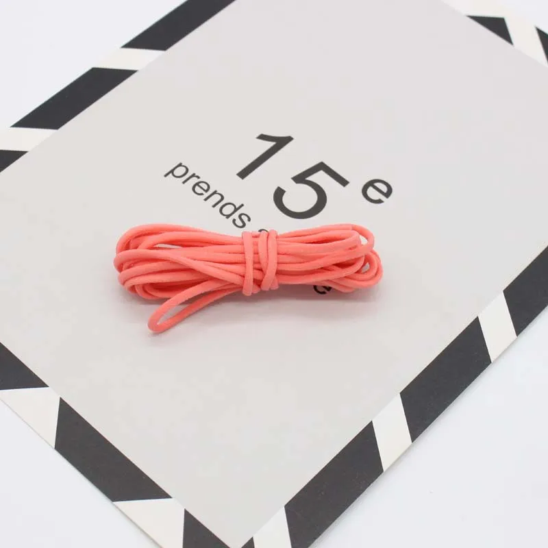 

50yards width 3mm Stretch round Rope Nylon DIY mask string Stretch Color pink blue coffee Earband elastic bands
