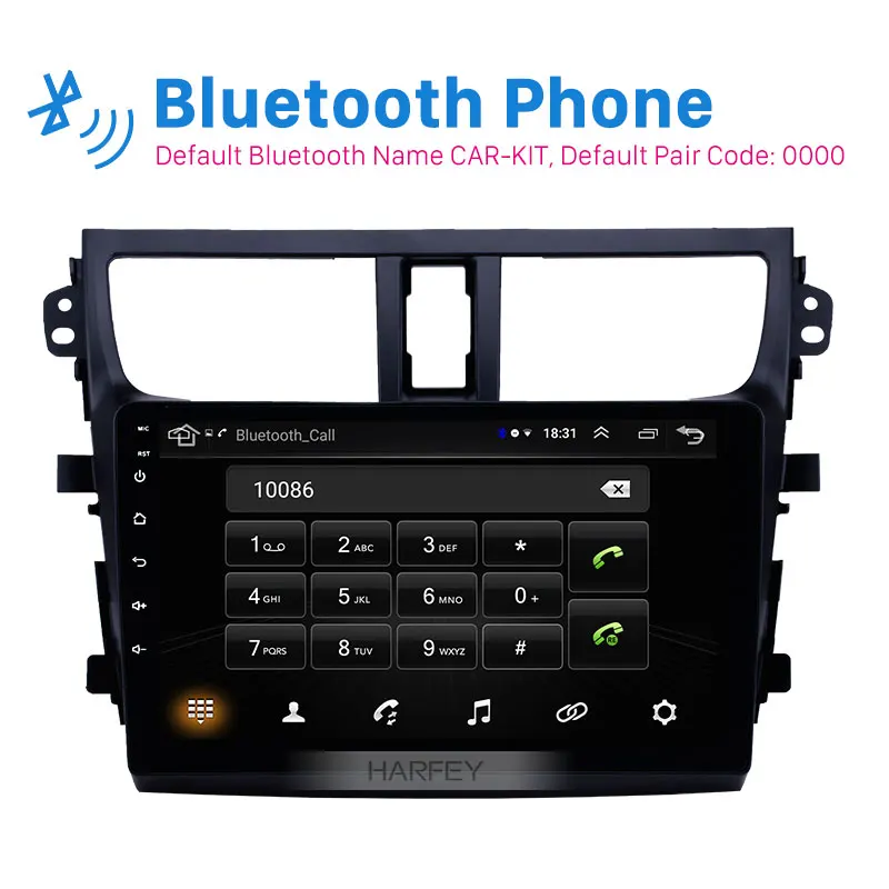 Harfey Android 8,1 9 дюймов для- Suzuki Celerio HD сенсорный экран головное устройство Автомобильный gps радио с поддержкой AUX OBD2 SWC Carplay