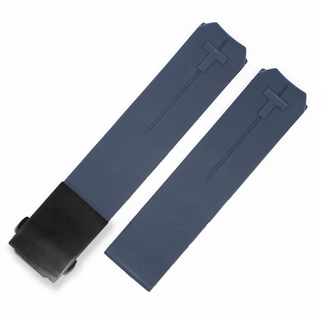 Blue black 20mm Силиконовые ремешки для часов 20 мм 21 мм для Tissot T013 T047 резиновый оранжевый ремешок T-Sport ремешок водонепроницаемый T013420A T047420A - Цвет ремешка: Blue black 20mm