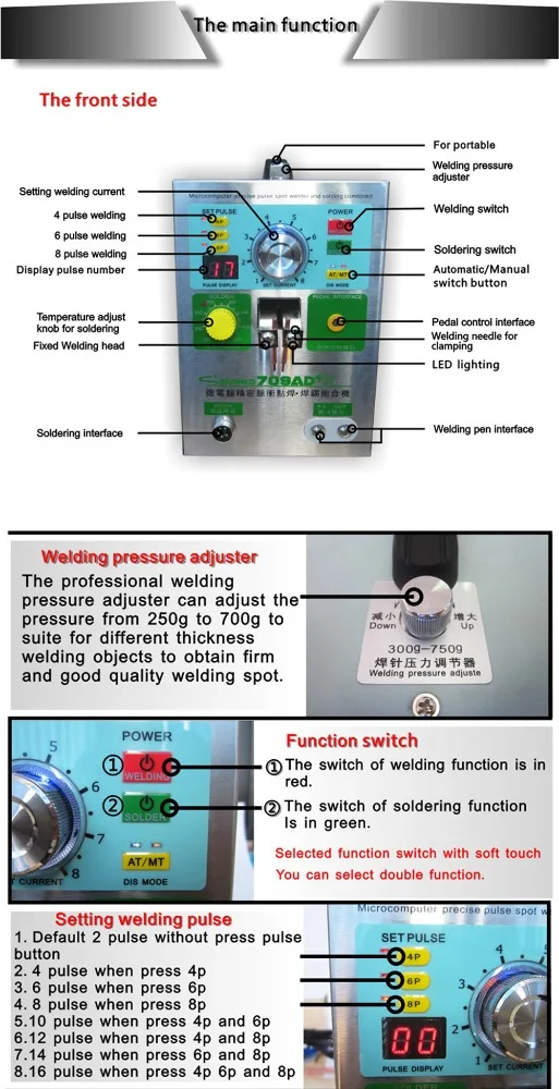 

Battery Spot Welder Sunkko 709AD+ Portable Spot Welding Machine 71A Welding Pen and Soldering Iron for 18650 22650 14350
