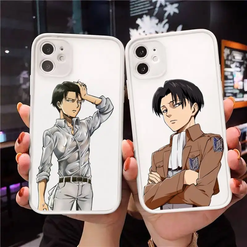 

Attack on titan anime Phone Case For iPhone 12 11 Mini Pro XR XS Max 7 8 Plus X Matte transparent White Cover