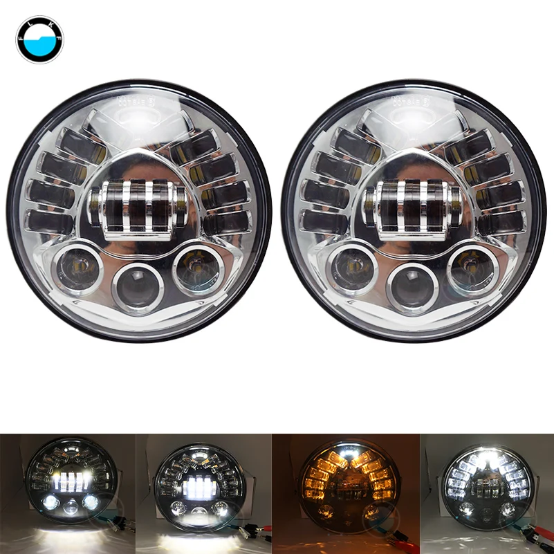 Светодиодные фары 1 пара 7 дюймов 70 Вт Angle EyesHi/Low для Lada 4x4 Urban Niva Land Rover Defender Hummer DOT