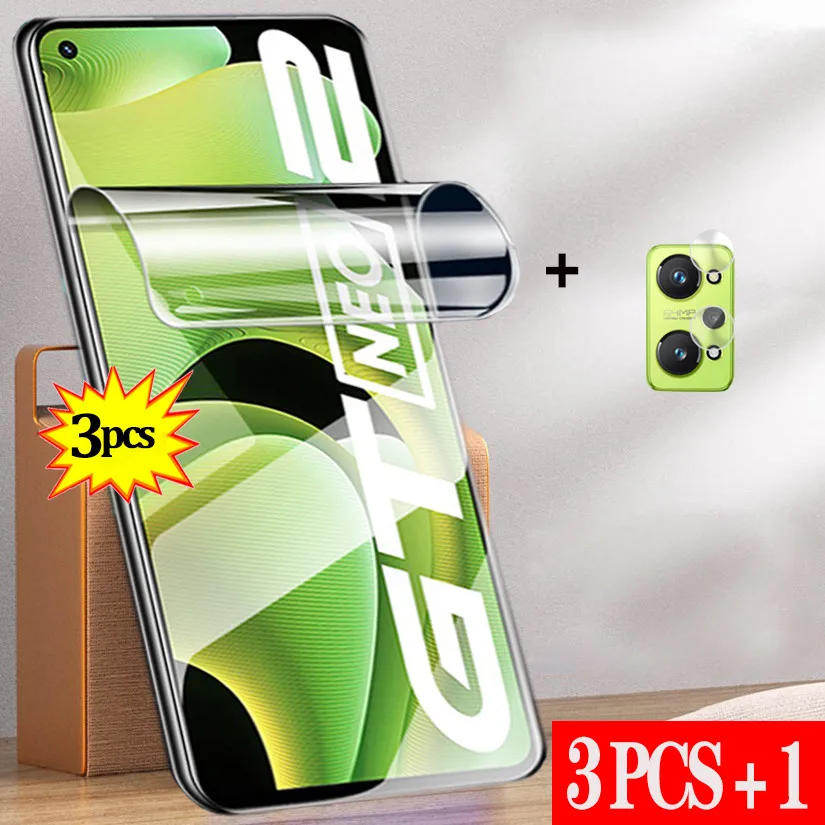 

Realme GT Neo 2 Hydrogel Film+Camera Lens Film For Realmi GT Neo 2 3 2T 3T Hidrogel Screen Protector Realme GT Master Not Glass Anti-scratch Full Cover Protective Films Realme 10 Pro Plus GT Neo2 2 Pro Soft Film