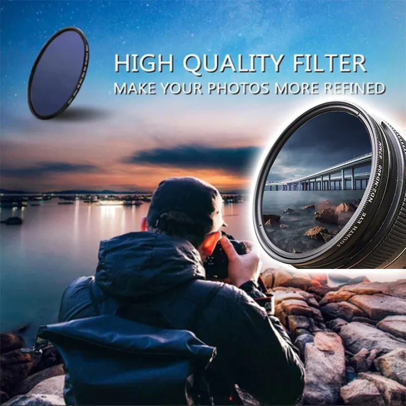 Фотокамера с нейтральной плотностью ND Filter Fader Variable Optical Glass Lens AS99|Фотофильтры для