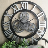 industrial gear wall clock decorative wall clock industrial style wall clock art decor3040cm silver shipment without battery