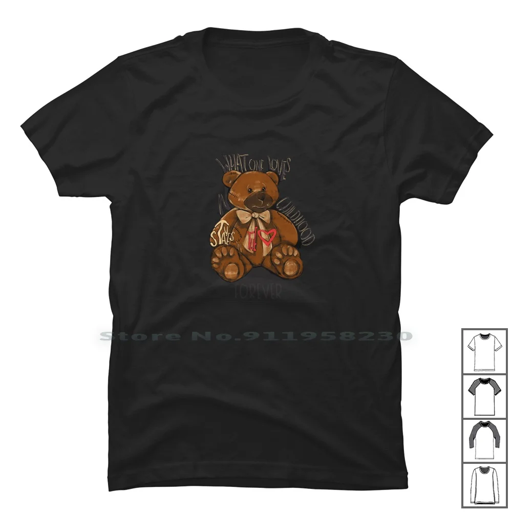 Футболка с надписью Forever Bear Teddy 100% хлопок для путешествий
