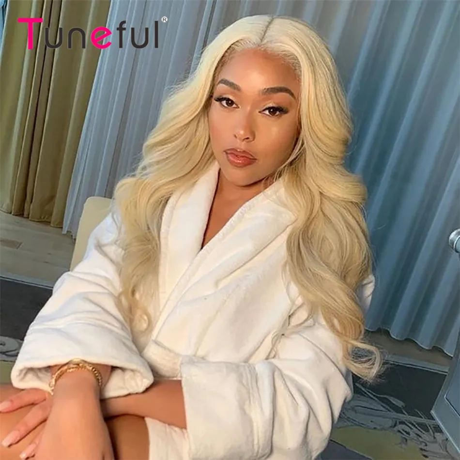 

613 Blonde 13x6 HD Transparent Lace Front Human Hair Wigs Body Wave Tuneful Peruvian Remy Human Hair Wig 150% Lace Frontal Wig