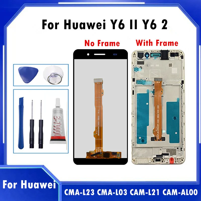 For Huawei Y6II Y6 II CAM-L23 CAM-L03 CAM-L21 CAM-AL00 Full LCD DIsplay Touch Screen Digitizer Assembly With Frame For Honor 5A