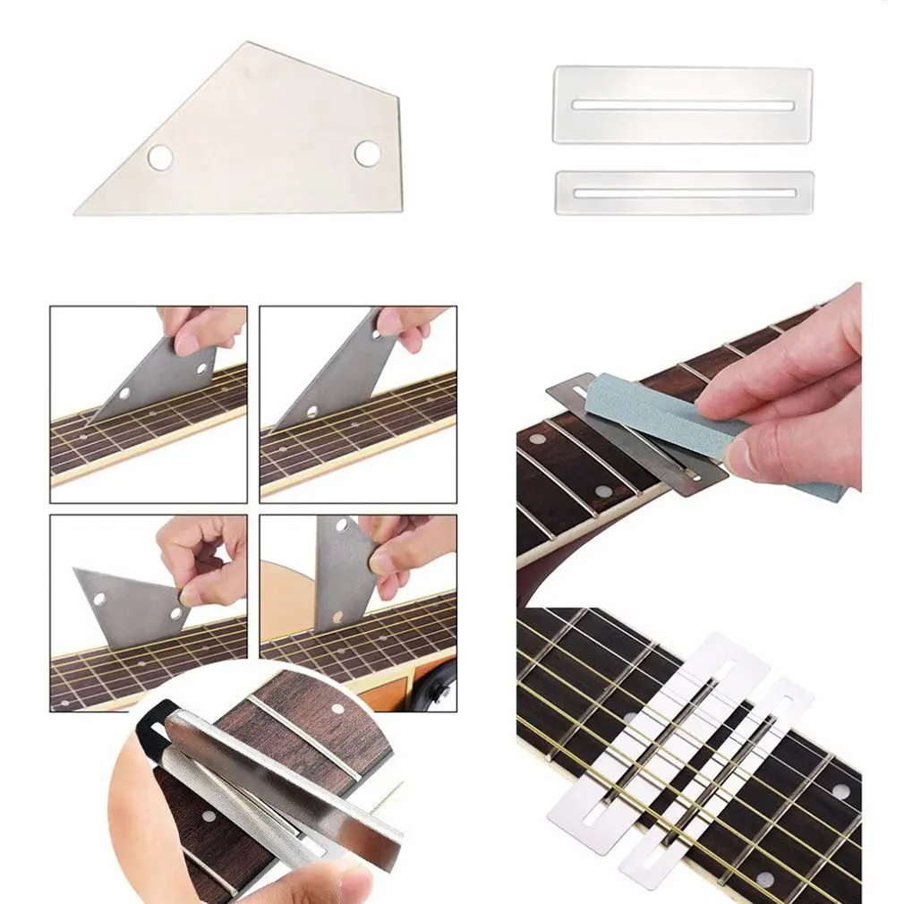 

Guitar Tool Kit Repair Maintenance Tools Chain Organizer String Action Ruler Gauge Measuring Tool Hex Wrench Set Files End