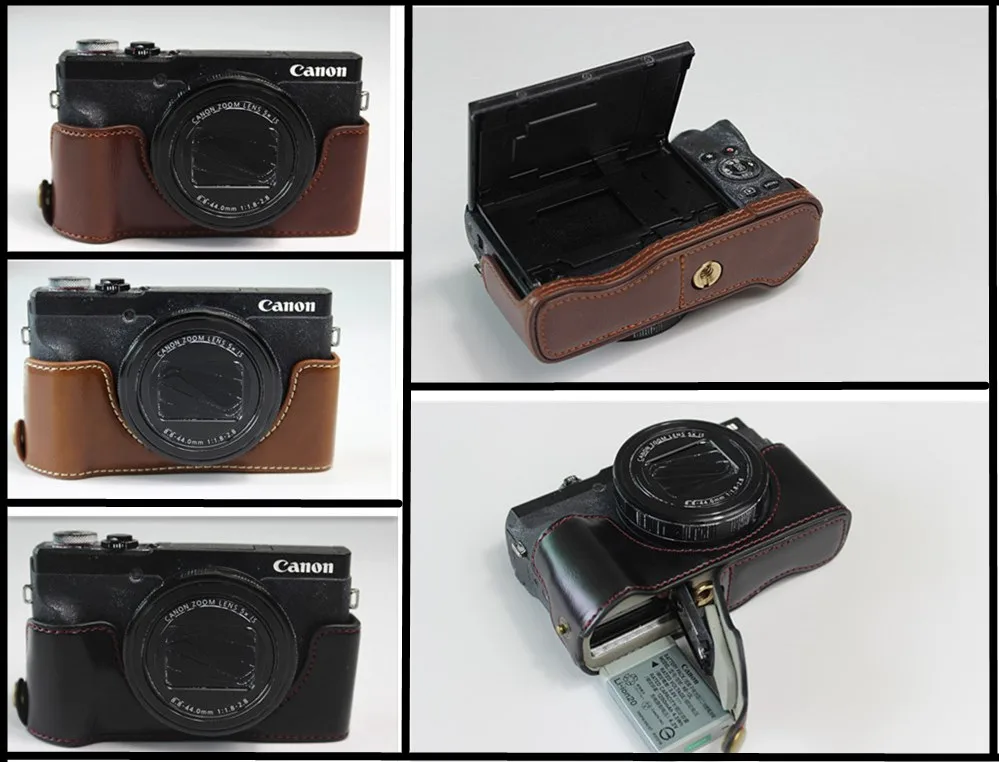 Чехол-сумка из искусственной кожи для камеры Canon G5X Mark II G5XII G5X2 G5XM2 G5X защитный чехол с отверстием для нижней батареи