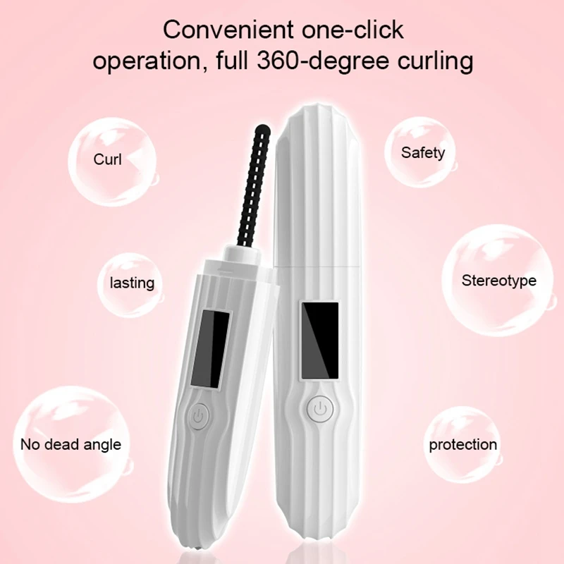 

Portable Electric Heated Eyelash Curler Long Lasting Natural Eye Lashes Curling Anti-Scald Beauty Tools