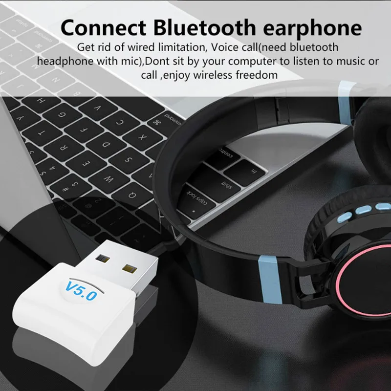 USB адаптер Bluetooth 5 0 для ПК беспроводной компьютерный динамик мышь наушники