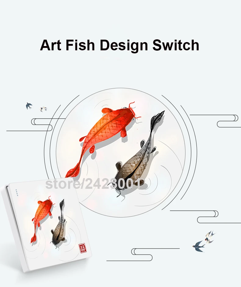 Тип 86 арт переключатель гнездо 1 2 3 4 банда 1 2 way gloden fish ividuality креативная декоративная панель ТВ компьютерная розетка