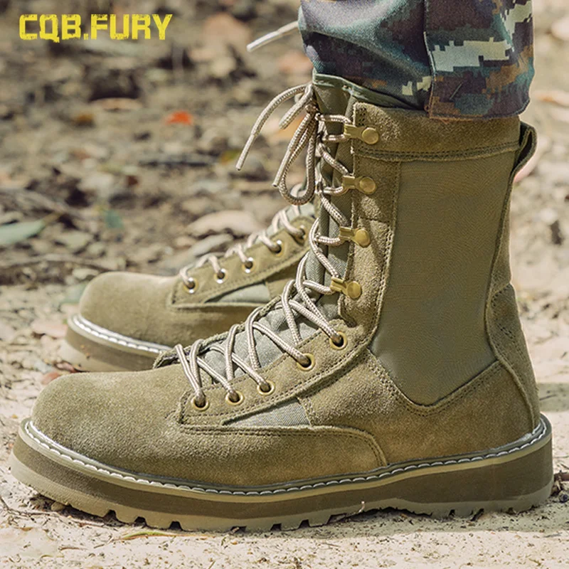 Summer High-Top Breathable Military Fan Martin Combat Special Forces Worker Boot Desert Combat Boots High-Top Hiking shoes men