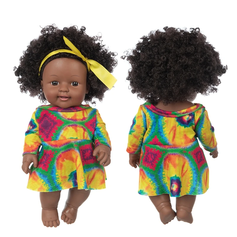 

Colorful Dress +30cm DollChristmas Best Gift For Baby Girls Black Toy Mini Cute Explosive hairstyle Doll Children Girls