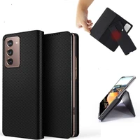 detachable noble magnetic adsorption leather wallet case for samsung galaxy z fold2 5g split folding pouch stand with cards slot