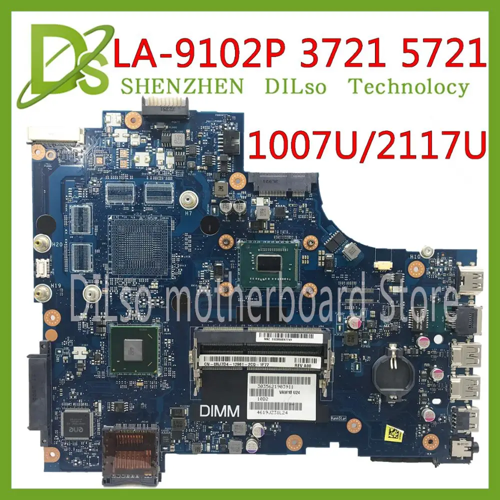 KEFU VAW11 LA 9102P для DELL Inspiron 17 3721 3 материнская плата ноутбука 0NJ7D4 NJ7D4 двухъядерный