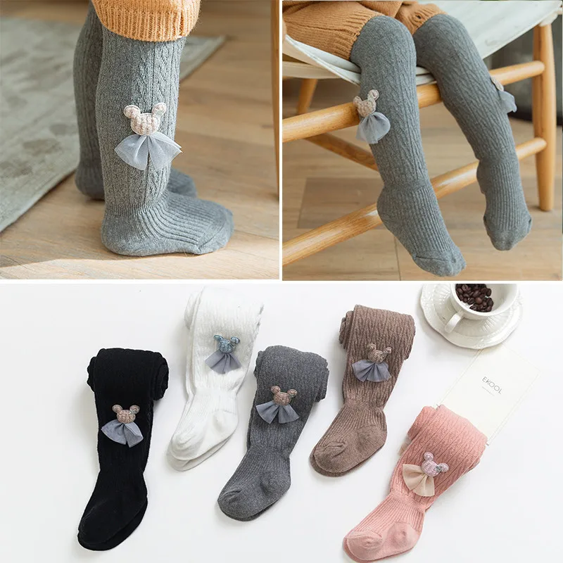 

Baby Autumn Winter Tights Hot Baby Toddler Kid Girl Cute Animals Bear Stockings Cotton Warm Pantyhose 5 Colors Tight 0-10Y