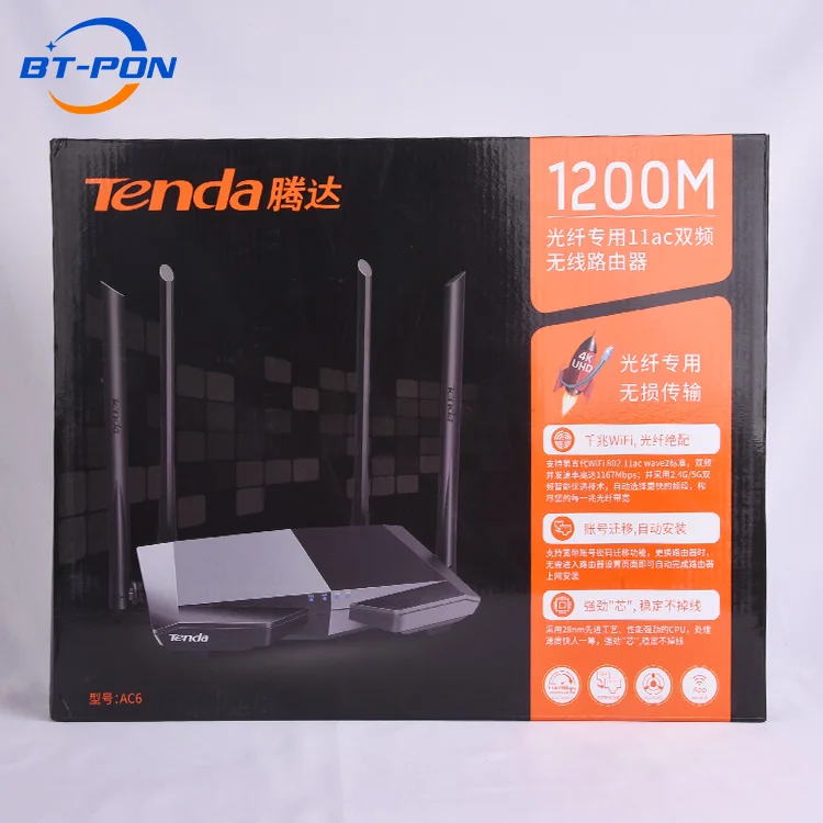 

Tenda AC8/AC6 Смарт двухдиапазонный 2,4G/5G AC1200 Беспроводной Wi-Fi роутер Wi-Fi ретранслятор 4*6 дБи антенны с высоким коэффициентом усиления приложение д...