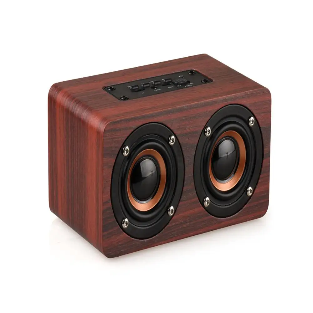 Беспроводная Bluetooth Колонка W5 деревянная портативная Hi Fi колонка с ударными