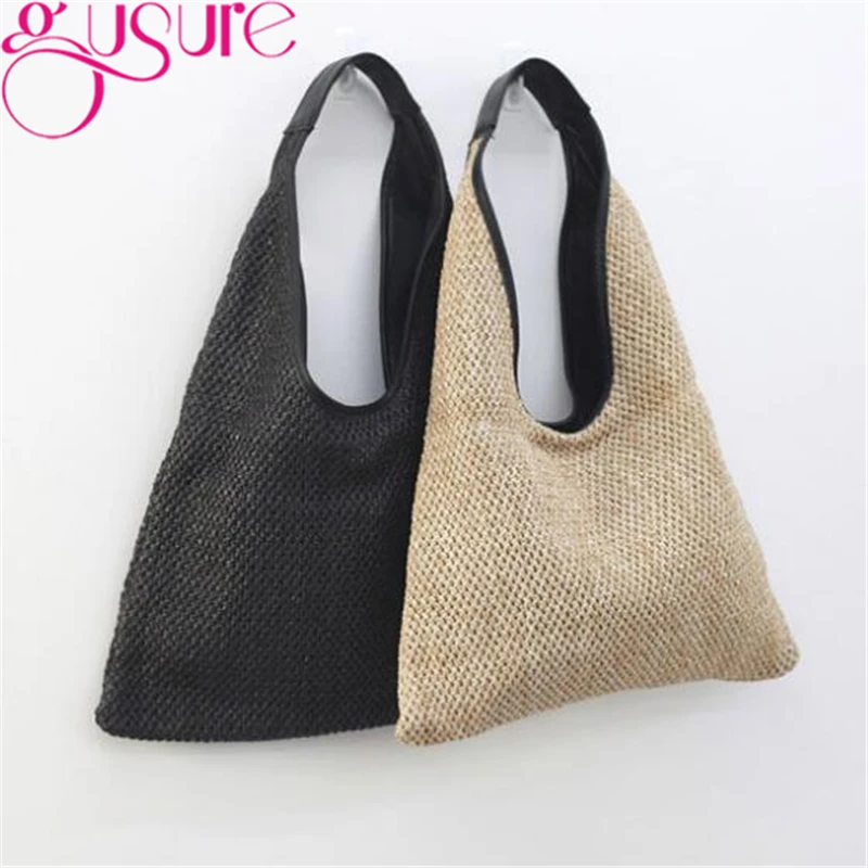 Сумка-тоут женская из ротанга летняя Плетеная соломенная сумка |