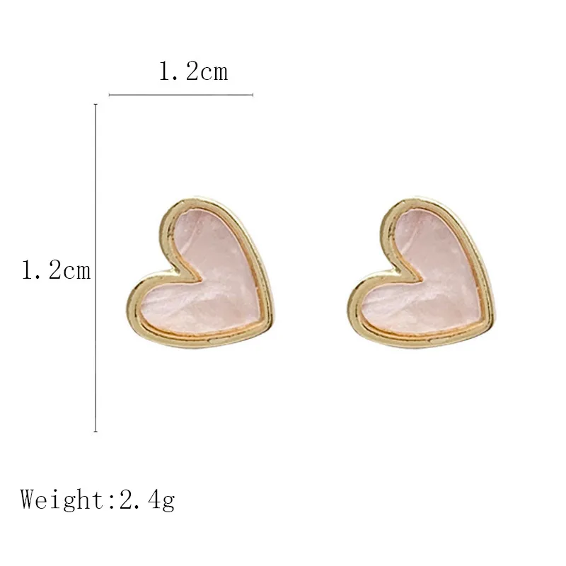 

Sweet Acrylic Heart Stud Earrings Delicate Gold Color Mini Ear Studs Trendy Ear Nails For Women Girls Jewelry Gift