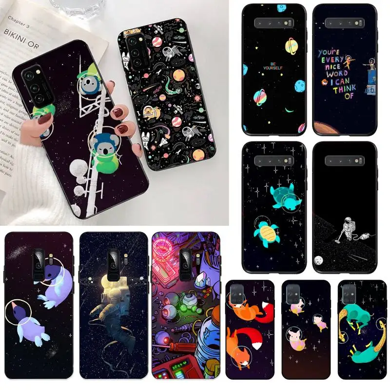HPCHCJHM астронавт черепаха животные черный чехол для телефона Корпус Samsung S20 plus Ultra S6