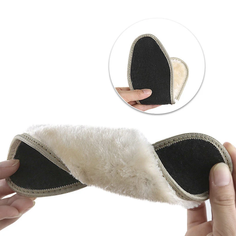 Winter Thick Warm Fur Plush Insole Bamboo Charcoal Anti-Odor Shoes Pad Warm Fluffy  Fleece Wool Replacement Insoles for Shoes