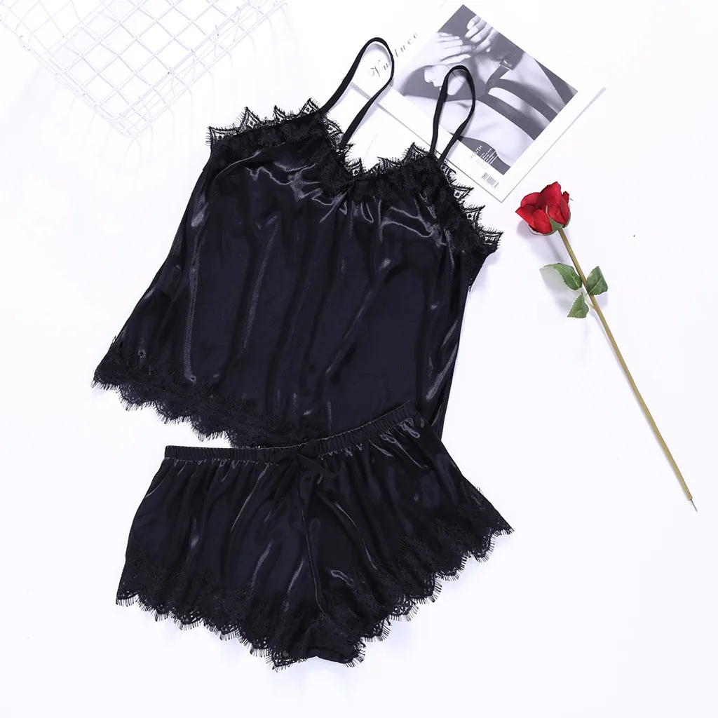 Сексуальное женское нижнее белье кружевное сексуальное ночное комплект из 2