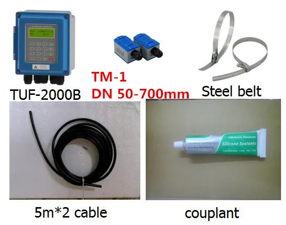 

TUF-2000B TM-1 Transducer DN50mm-DN700mm Ultrasonic liquid flow meter IP67 protection wall-mounted type flowmeters